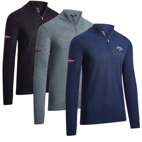 Callaway Mens 1/4 Blended Merino Golf Sweater